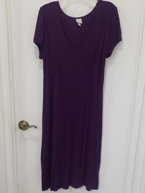 〰️Merona〰️ Eggplant Empire Waist Short Sleeve Midi Dress L